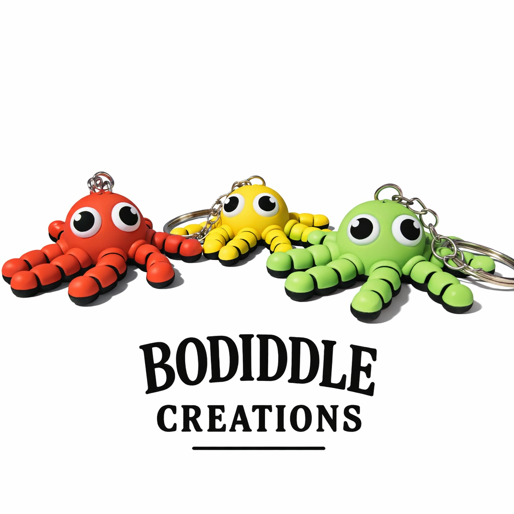 Mini Octopus 3D Printed Keychain