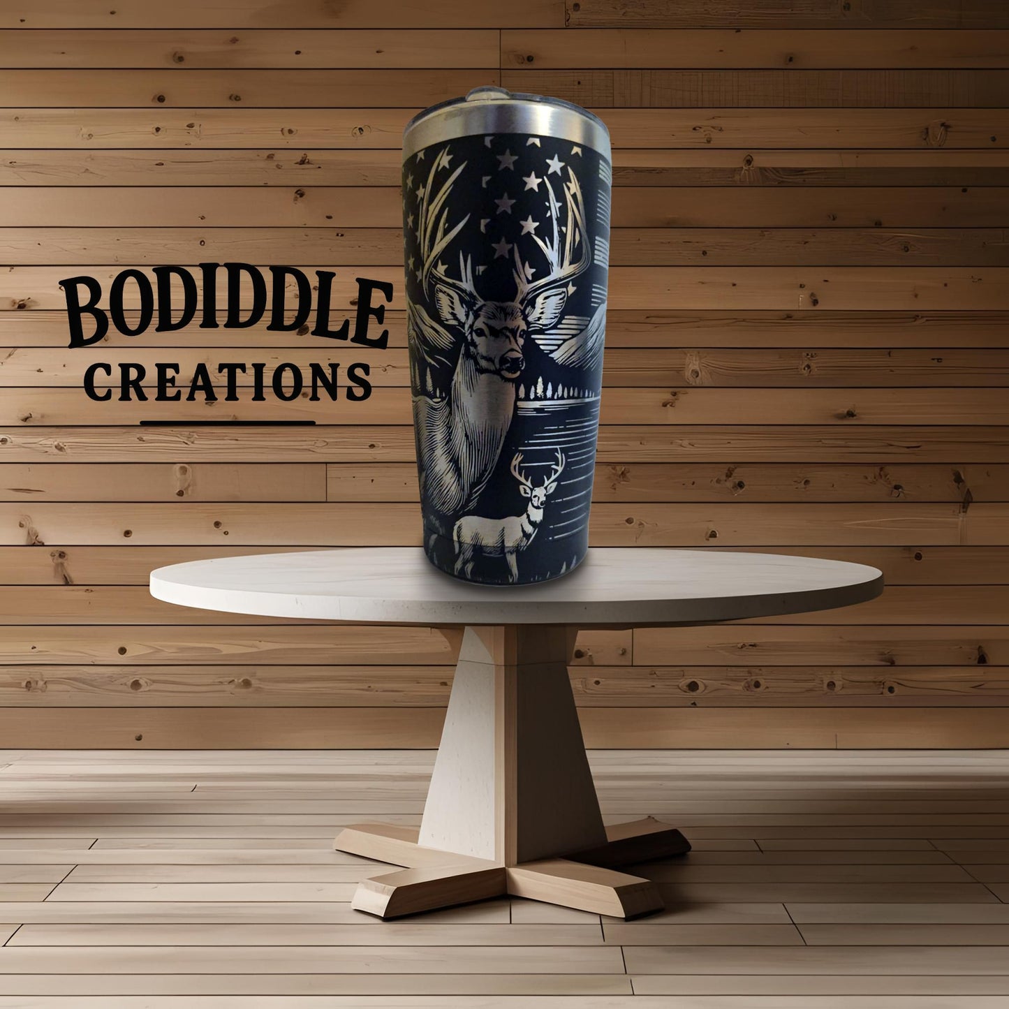 Deer with American Flag