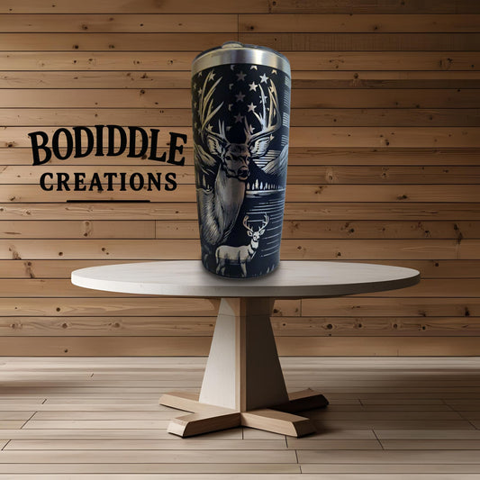 Deer with American Flag