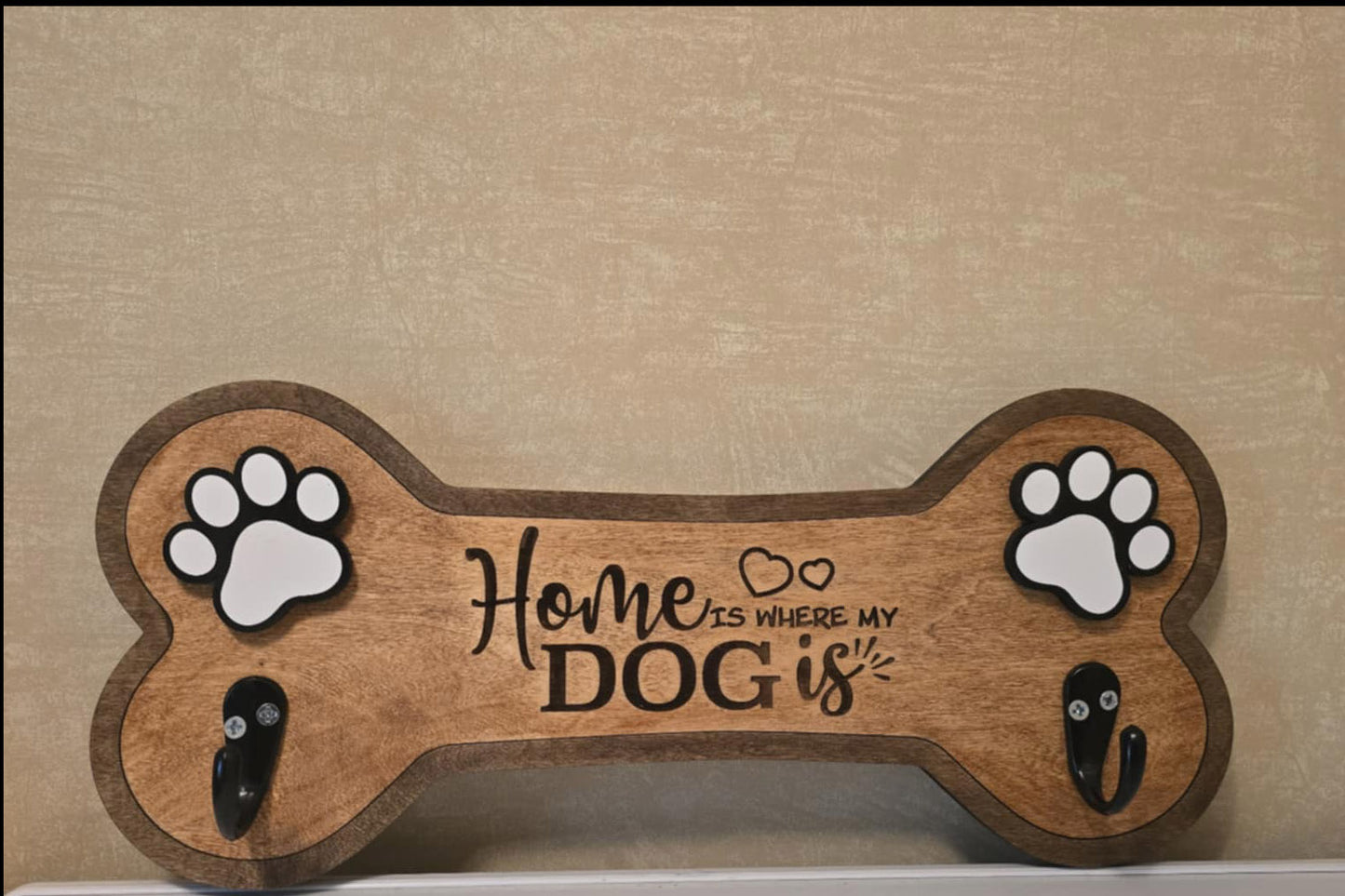 Dog Leash Holder - Home is where my dog is