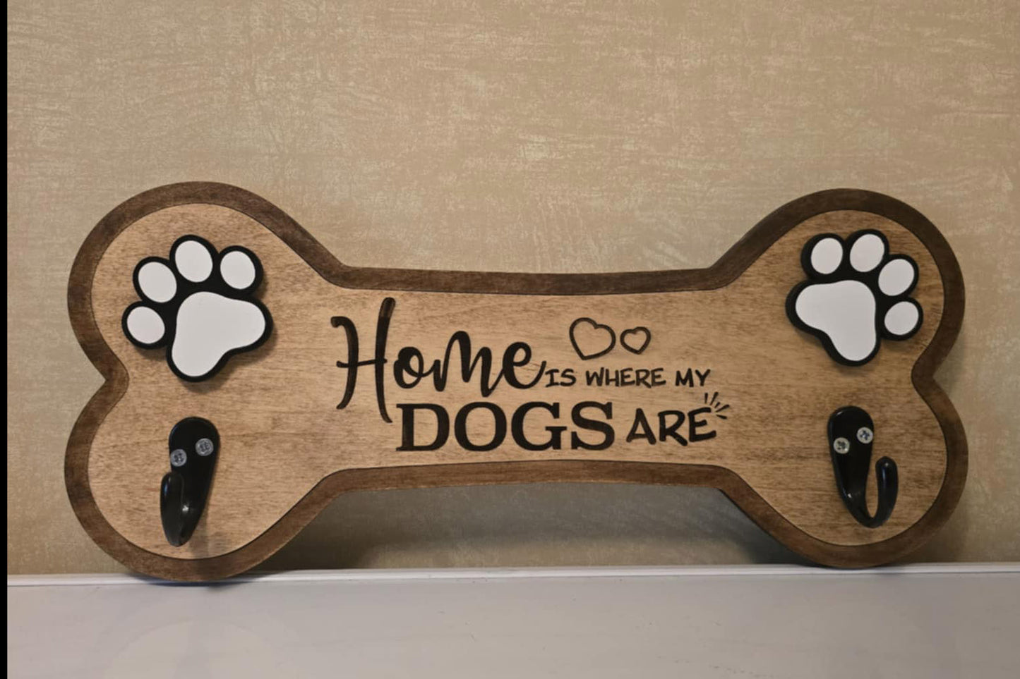 Dog Leash Holder - Home is where my dogs are